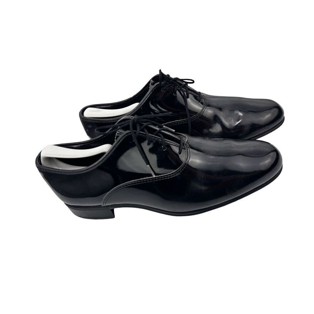 Black Leather Lace-Up Oxford Dress Shoes Made in USA Men’s 9.5